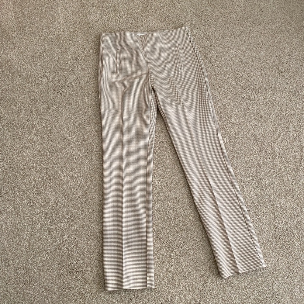 Women's Beige Checkered Pants
